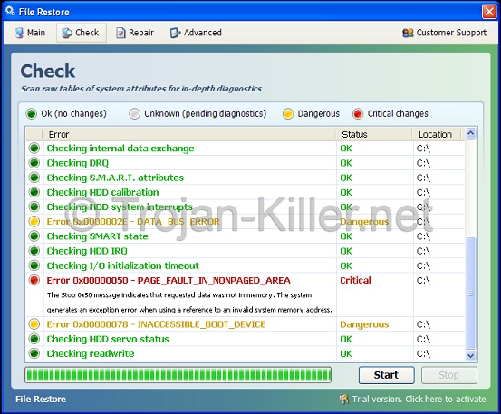 File Restore virus