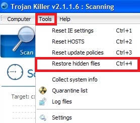 GridinSoft Tools to restore hidden files