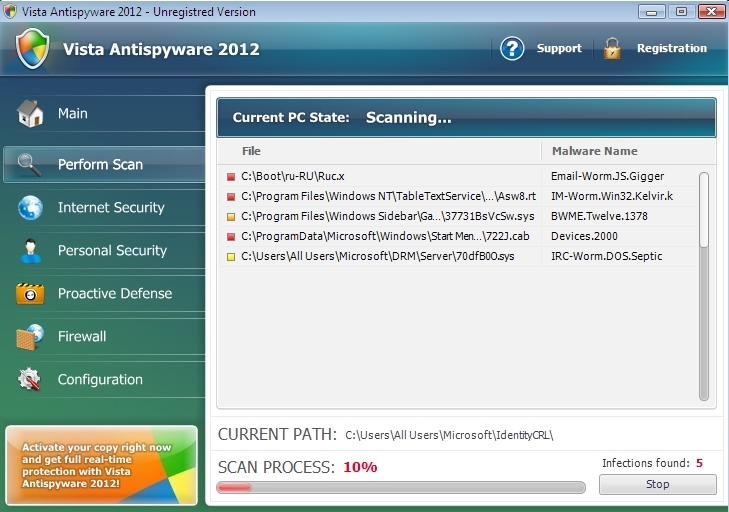 Vista Antispyware 2012 automatic remover: