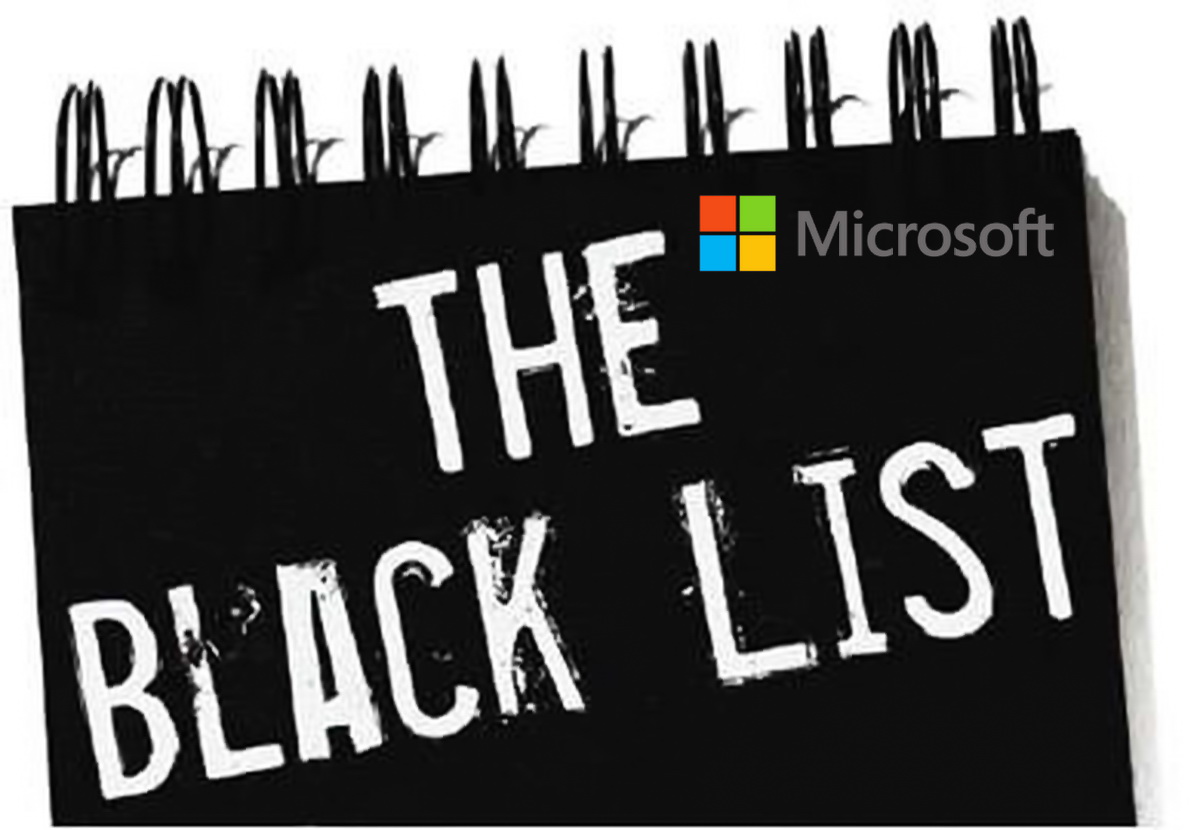 Microsoft schwarze Liste
