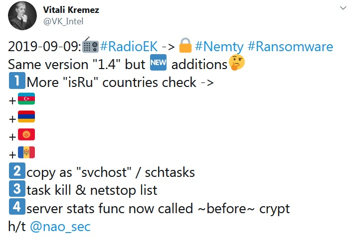 Nemty ransomware continua a desenvolver
