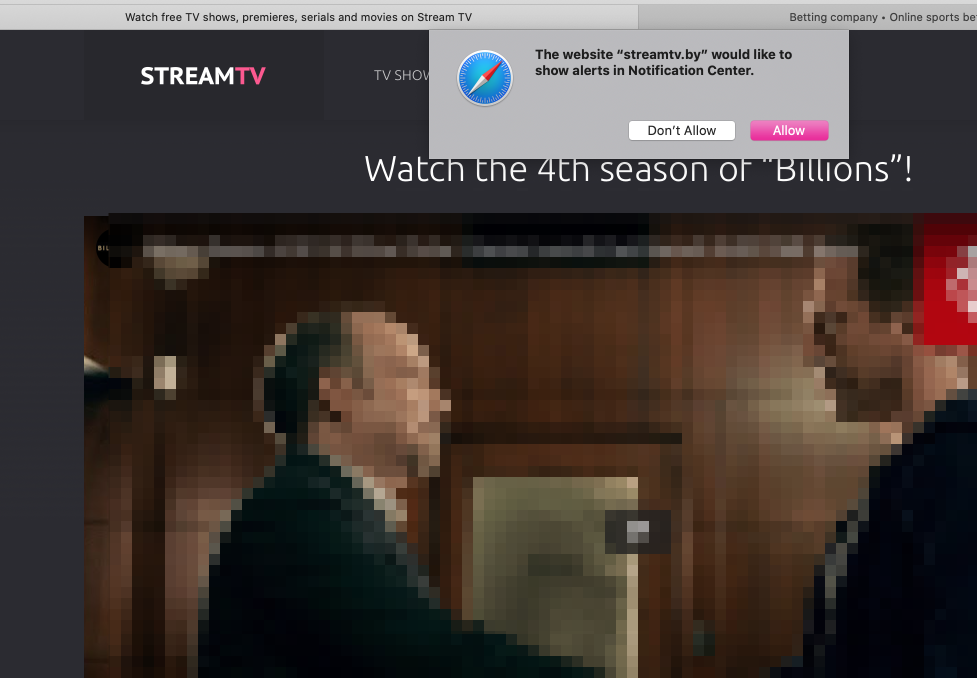 Streamtv.by HD 스트리밍 경고