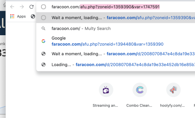 faracoon.com omdirigere virus