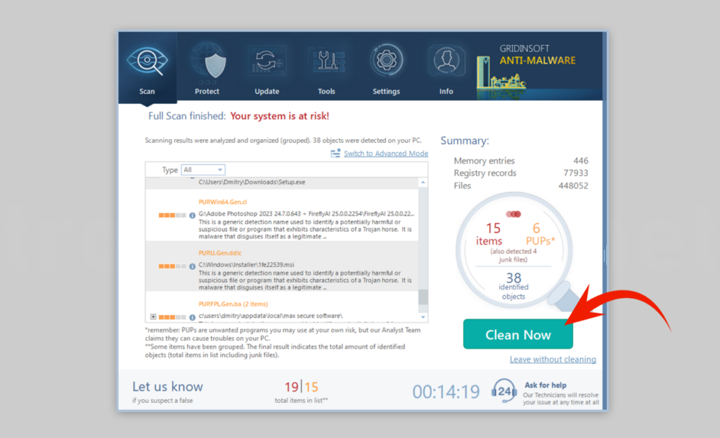 Malware Scanning - Complete. Funny Tool Redirect Result