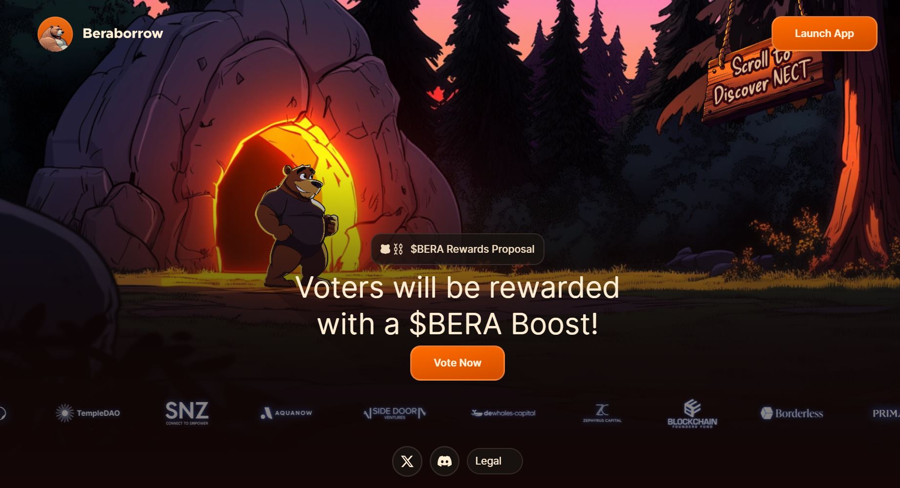 Beraborrow.claims cryptocurrency scam website interface showing the fake rewards proposal