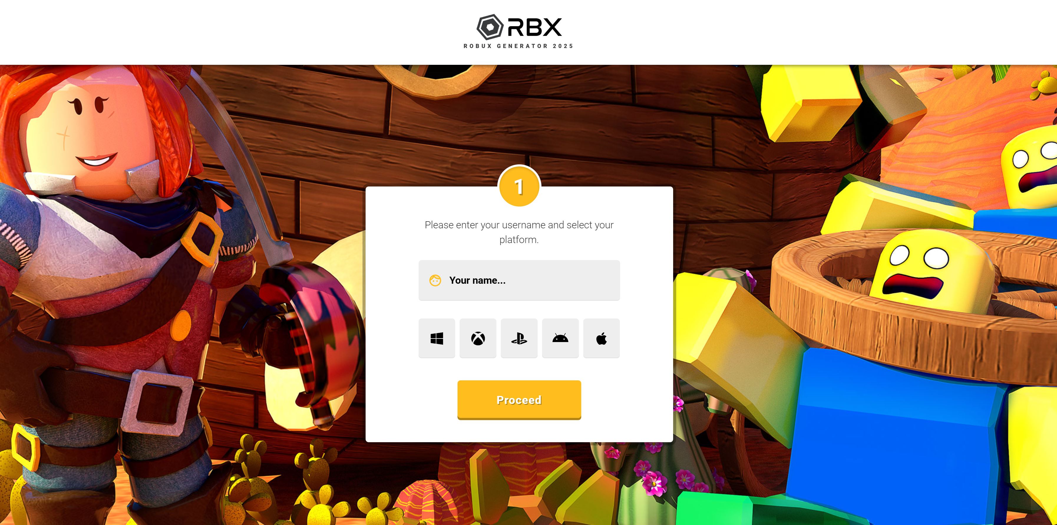 Screenshot of Rbx2.net Roblox scam website showing fake Robux Generator 2025 interface