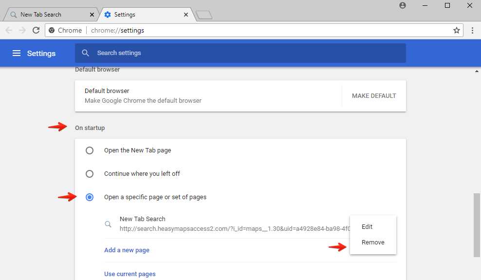 Google Chrome - configurar Pages