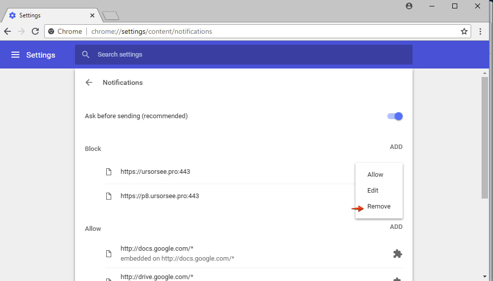 ¿Cómo eliminar las notificaciones push no deseados de Google Chrome.