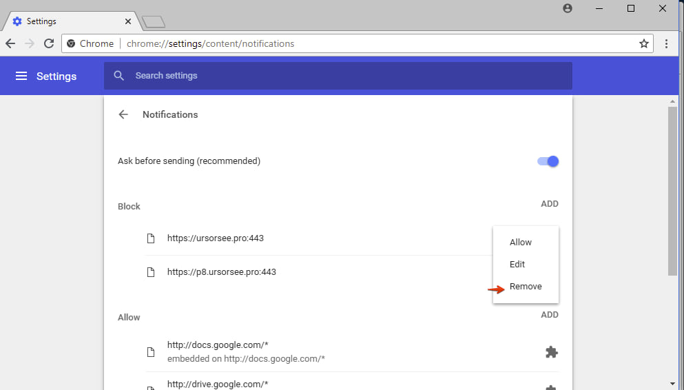 How to remove unwanted push notifications from Google Chrome.