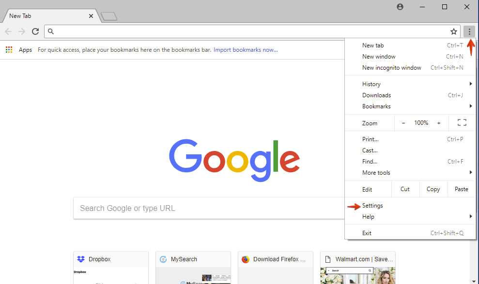 Google Chrome-Einstellungen